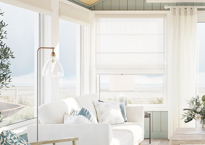 Casoria Voile, Classic White - Roman Blind - Image 3